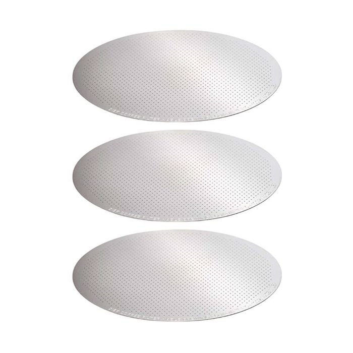 3PK Coffee Culture Reusable Stainless Steel Coffee Brewing Disk Filter 61mm Slvr
