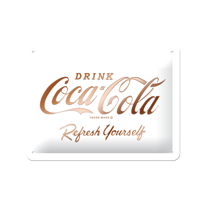 Nostalgic-Art Small Sign Coca-Cola Logo White