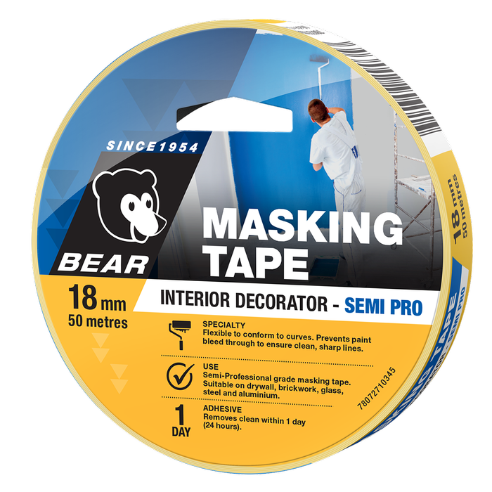 Bear 18mm x 50m Interior Decorator Masking Tape