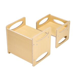 Vevor Montessori Weaning Table And Chair Set Natural For Aged 1 To 5 Adjustable Height