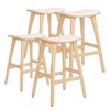 4X 65cm Wooden Bar Stool Padded Fabric KANSO - BEIGE - KANSO | Beige | Bar Stool