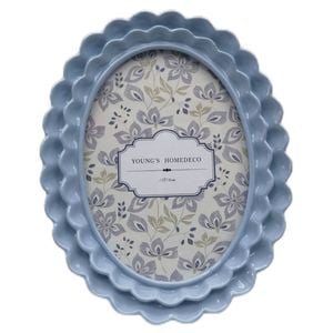 Urban Resin/Wood Lotti Petal Oval Photo Picture Frame 5x7in 22x18cm Blue