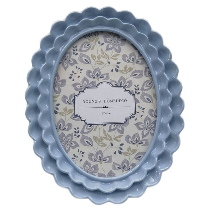 Urban Resin/Wood Lotti Petal Oval Photo Picture Frame 5x7in 22x18cm Blue