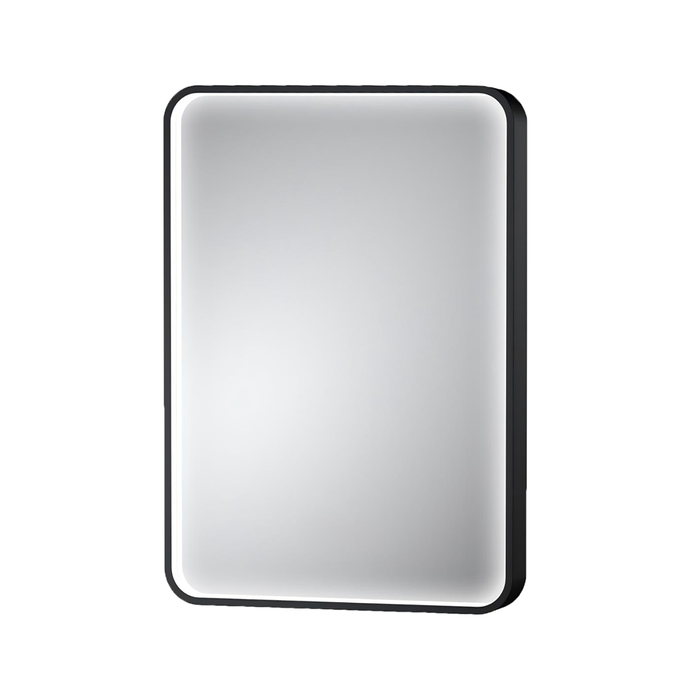 Barelli 900 x 600mm Black Signature Framed Rectangular with Curved Edges LED Mirror
