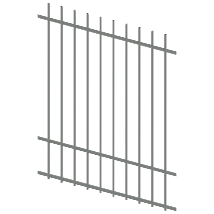 ProtectorAl 0350-1200W x 1500H Palladium Silver Radiator Pool Fence Panel Raked Up to 15º