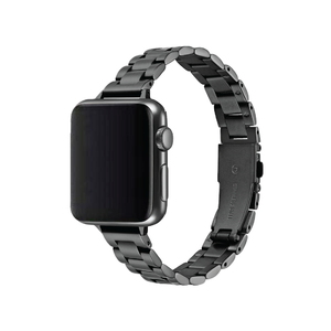 Stainless Steel Metal Slim Watch Band Strap - For iWatch Ultra [42mm Series 3] 44mm 45mm 46mm 49mm (Black)