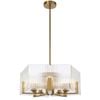 Telbix Pelion Modern Pendant Hanging Lamp Light Metal Glass Antique Gold Clear Polished