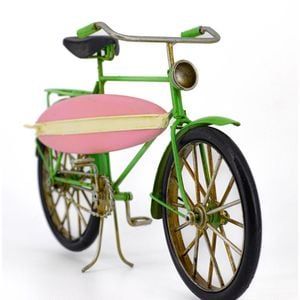 Boyle Metal Bicycle Ornament Home Decor Handmade W/ Surfboard 31cm