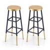 Artiss 2x Bar Stools Metal Gold Navy