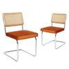 Levede 2PCS Replica Cesca Velvet Cantilever Dining Chairs Brown