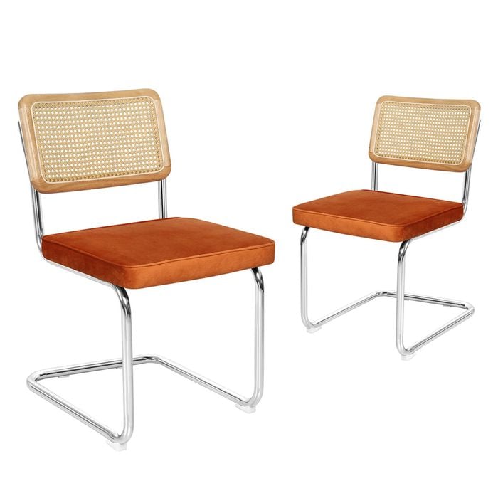 Levede 2PCS Replica Cesca Velvet Cantilever Dining Chairs Brown