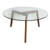 Sk Designer Living | Stad Round Glass Coffee Table - Walnut