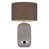 Telbix Misty Modern Table Desk Lamp Light Fabric Ceramic Silver Grey Sparkles