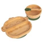 Tiny Dining 3pc Bamboo Monkey Baby Feeding Set with Suction Cup