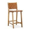 Lazie Counter Barstool Woven Leather in Coco Tan