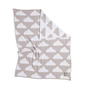 Living Textiles Chenille Blanket - Grey Clouds