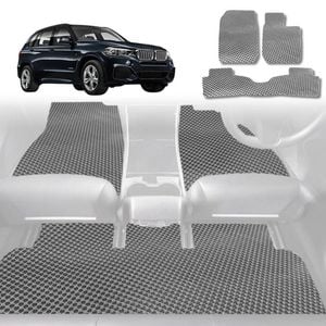 6D Diamond Car Floor Mats for BMW X5 2007-2013-Full Set-Grey-Outback GT