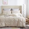 Fabric Fantastic Tufted Boho Striped Embroidery Quilt/Doona/Duvet Cover Set - Super King Size
