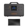 Voltx 2400w 2240wh Portable Power Station + 100w Fixed Solar Panel – Solar Generator Kit For Camping, Rv & Home Backup