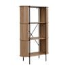 Mia Bookcase Open Shelving 3 Tier Oak and Black