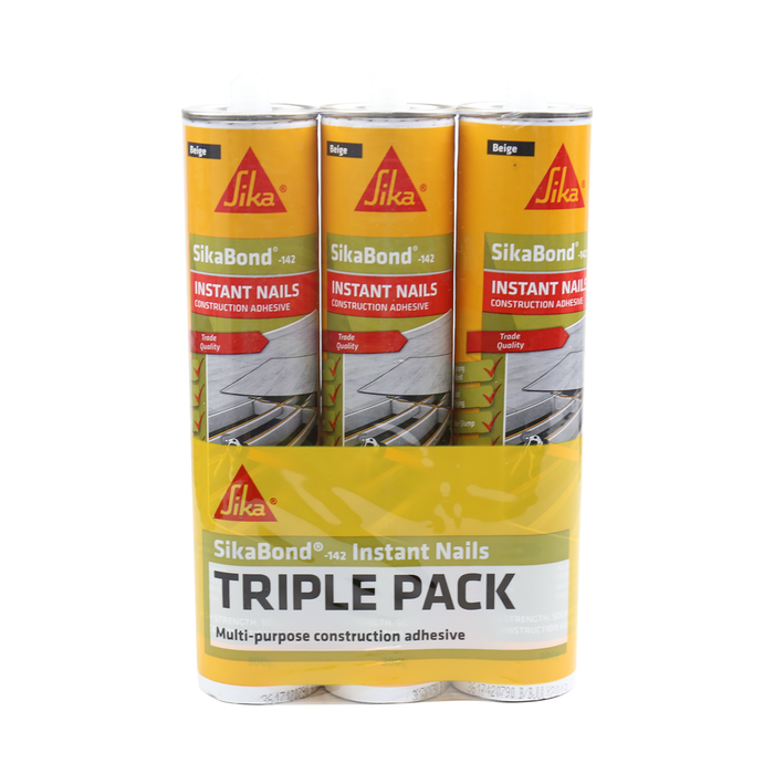 Sika 300g SikaBond -142 Instant Nails Construction Adhesive - 3 Pack