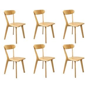 Levede 6pcs Rubberwood Dining Chairs - Natrual