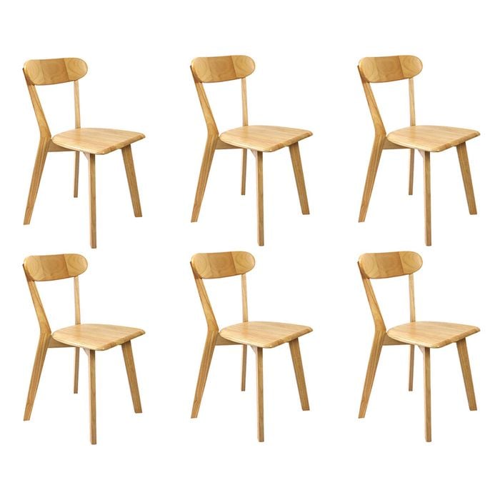 Levede 6pcs Rubberwood Dining Chairs - Natrual