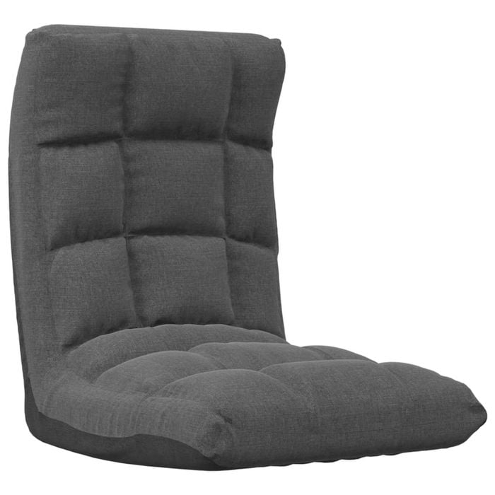 vidaXL Folding Floor Chair Dark Grey Fabric Lounger Leisure Sofa