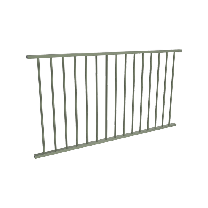 ProtectorAl 901  1799 x 950mm Pale Eucalypt Aluminium Flat Top Round Picket Balustrade Panel