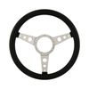 15" Aluminium 9 Bolt Steering Wheel Black Leather Full-Wrap Spokes w/Holes