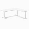 Desky Eco L-shape Sit To Stand White Melamine Desk 1800x1750mm White Height Adjustable Leg