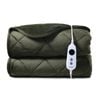 Dreamaker Haven Velvet Quilted Electric Heated Throw Blanket Olive 180x200cm | Overheat Protection & Auto-Off & Machine Washable