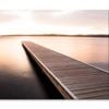 Wooden Pier On Sunrise View  Print 100% Australian Made 150 x 100cm  (Stretched)