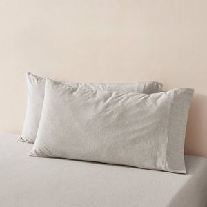 Dreamaker Jersey Luxe 100% Cotton King Pillowcase Twin Pack Oatmeal
