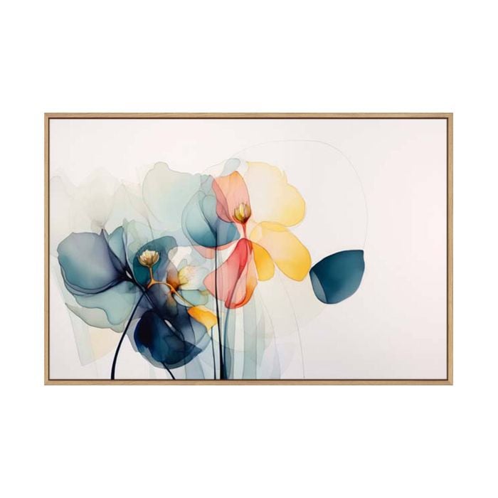 Artey | Azure Whispers Of Nature I - Framed Canvas - Natural Frame - 40 x 60cm