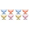 2x 4pc Porto Soda Lime Glass Dessert Icecream Cups 130ml Citron, Ruby, Sky, Rose
