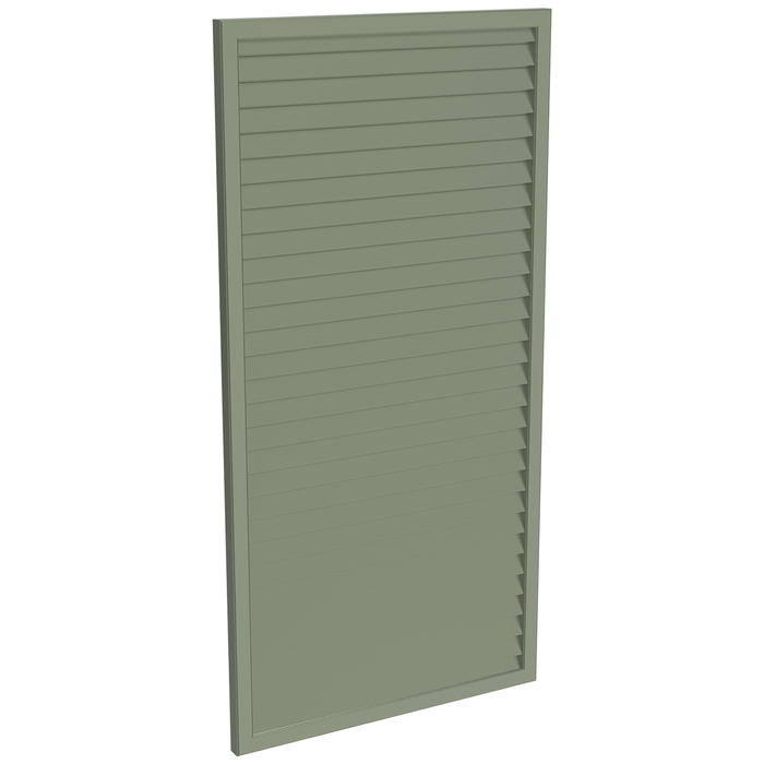 ProtectorAl 300 - 1000 x 1001 - 2000mm Pale Eucalypt Horizontal 5mm Overlap Aluminium Welded Louver Panel