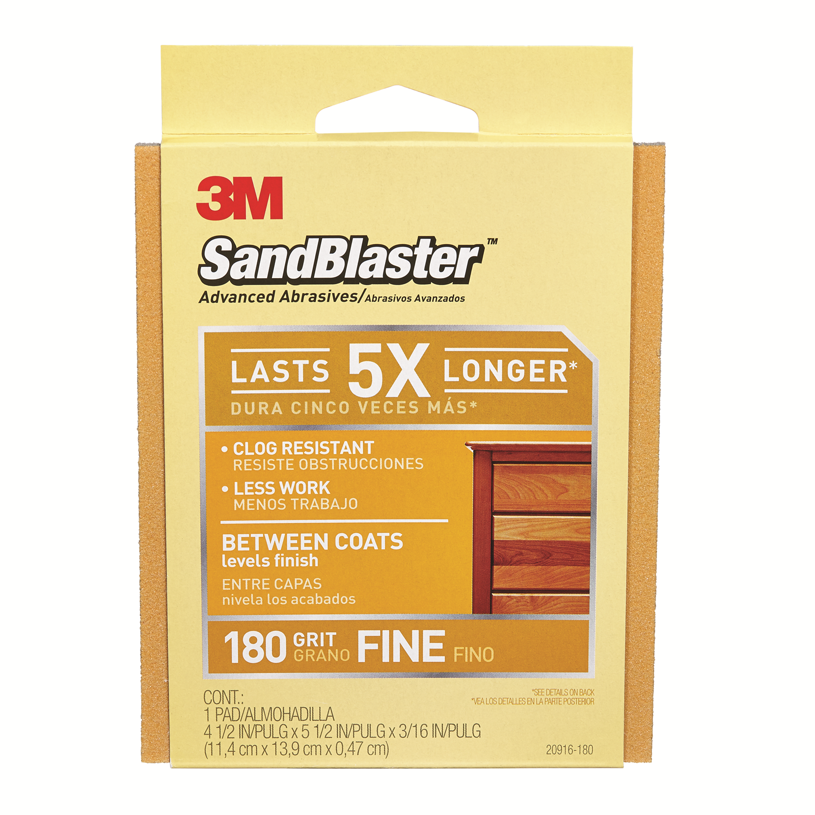 Sandblaster 180 Grit Fine Between Coats Sanding Sponge