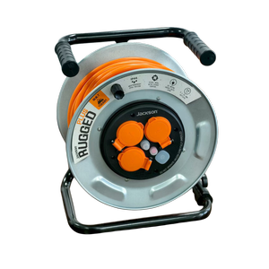 Jackson 25m IP44 HD Rugged Steel Cable Reel RUGSTR25OR
