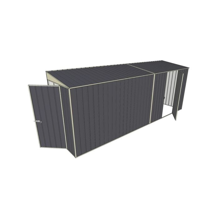 Build-A-Shed 1.2 x 5.2 x 2.0m Skillion Single Hinged Side Door Shed - Grey