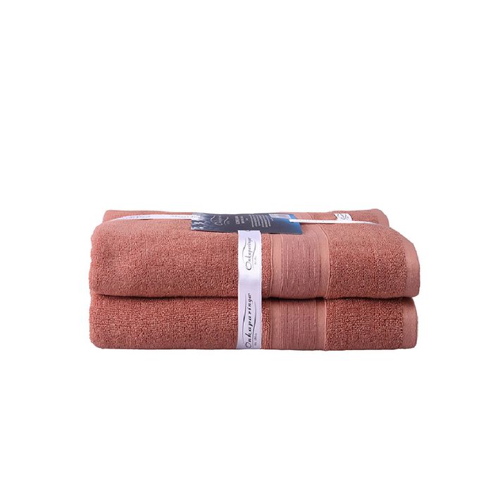 2PK Ultimate Alanya Turkish Cotton Bath Towel 550Gsm Highly Absorbant Clay