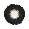 Banana Leaf Wall Mirror with Shells Black