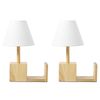 Sherwood Set of 2 Marie Wooden Bedside Table Lamp with Bookshelf
