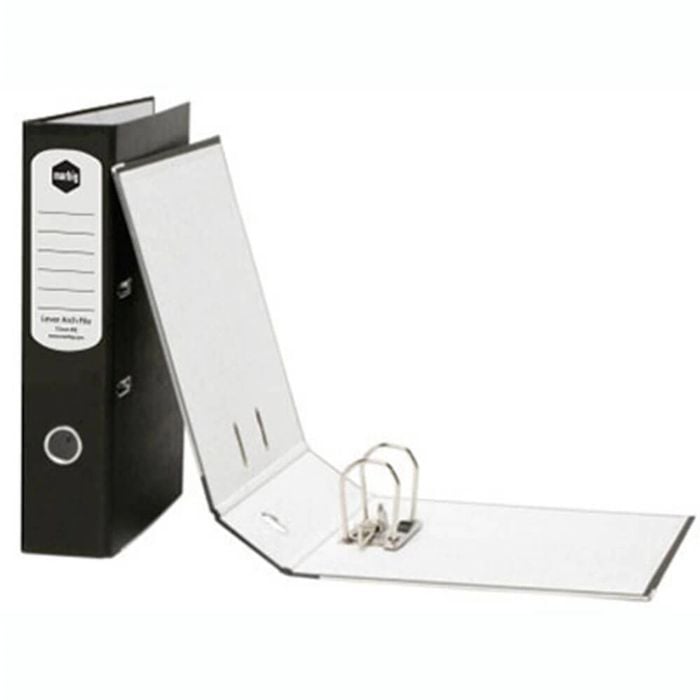 Marbig Reinforced Spine Lever Arch File (Black) (Foolscap)