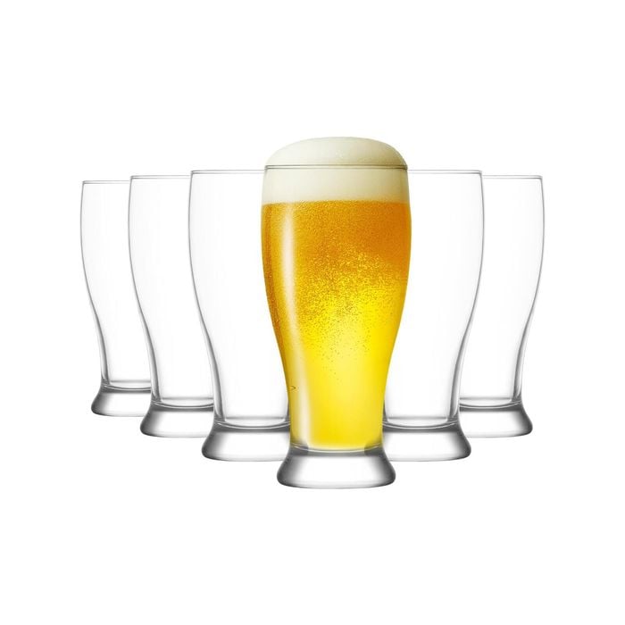 LAV 12 Piece Brotto Classic Beer Glasses Set - Large Pub Bar Pint Pilsner Glass - 565ml