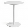 Nordhavn White Metal Round Side Table | Patio Poolside Outdoor Indoor Café Areas