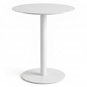 Nordhavn White Metal Round Side Table | Patio Poolside Outdoor Indoor Café Areas