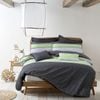 Amsons 100% Cotton Super king Quilt Cover Set With Extra Standard Pillowcases - Topaz - Grey/Green