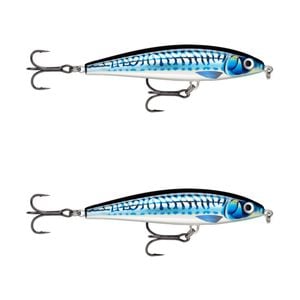2x Rapala 10cm X Rap Magnum Prey Lipless Hard Body Fish Lures - HD Sil Blu Mack