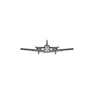 Ignite Laser Beechcraft B55 Baron - Twin-Engine Light Aircraft Silhouette Metal Wall Art Rustic Metal 15.7 inch - 40 cm